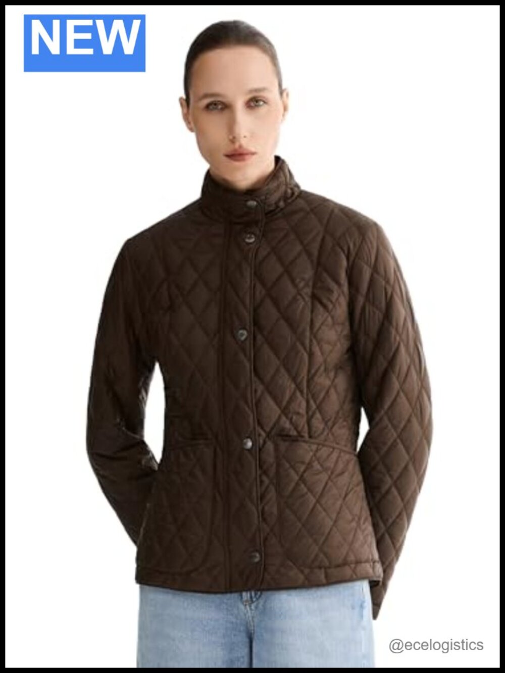 Quilted Lightweight Puffer Jacket Slim Fit Zip Up